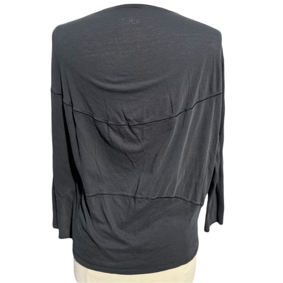 Women’s Lululemon Relaxed Black Crew Neck Cotton Long Sleeve Top Size 8 - Picture 4 of 7